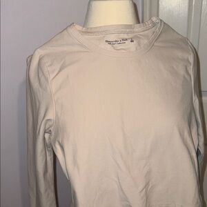 Abercrombie & Fitch Women's Beige Long Sleeve Tee